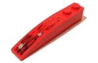 LEGO part Slope, Curved 6 x 1 with Black Damage and Bullet Holes Pattern (Sticker) - Set 5973 42022pb17