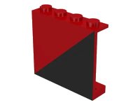 LEGO onderdeel Panel 1 x 4 x 3 - Solid Studs with Diagonal 1/2 Black Pattern Left 4215ap24