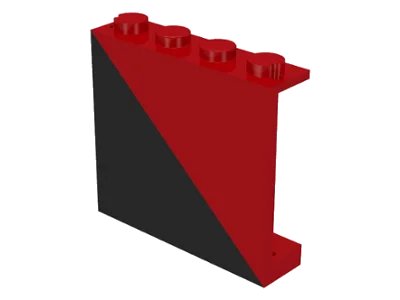 LEGO onderdeel Panel 1 x 4 x 3 - Solid Studs with Diagonal 1/2 Black Pattern Right (4215ap25)