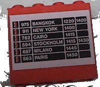 LEGO part Panel 1 x 4 x 3 with Schedule Pattern 2 on Both Sides (Stickers) - Set 6396 4215pb012