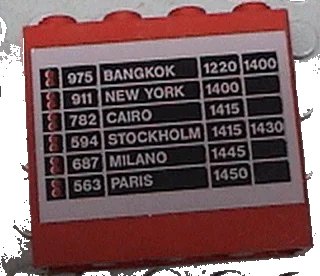LEGO onderdeel Panel 1 x 4 x 3 with Schedule Pattern 2 on Both Sides (Stickers) - Set 6396 (4215pb012)