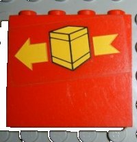 LEGO part Panel 1 x 4 x 3 with Box and Arrow Left Pattern (Sticker) - Set 6624 4215pb015