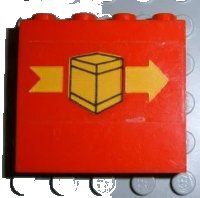 LEGO onderdeel Panel 1 x 4 x 3 with Box and Arrow Right Pattern (Sticker) - Set 6624 4215pb016