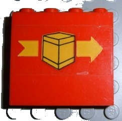 LEGO onderdeel Panel 1 x 4 x 3 with Box and Arrow Right Pattern (Sticker) - Set 6624 (4215pb016)