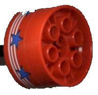 LEGO part Wheel 20 x 30 Technic with 3 White Stripes and 7 Blue Stars Pattern (Sticker) - Set 6615 4266pb01