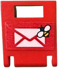 LEGO part Container, Box 2 x 2 x 2 Door with Slot with White Envelope and Bright Light Orange Bee Pattern (Sticker) - Set 41735 4346pb56