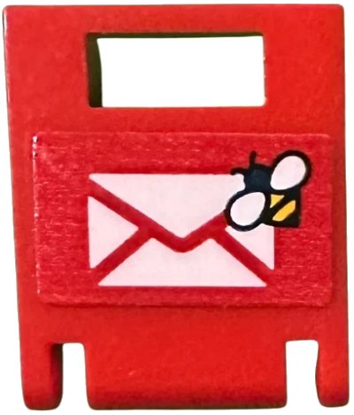 LEGO onderdeel Container, Box 2 x 2 x 2 Door with Slot with White Envelope and Bright Light Orange Bee Pattern (Sticker) - Set 41735 (4346pb56)