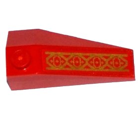LEGO onderdeel Wedge 4 x 2 Triple Left with Gold Geometric Pattern (Sticker) - Set 70738 (43710pb12)