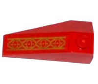 LEGO part Wedge 4 x 2 Triple Right with Gold Geometric Pattern (Sticker) - Set 70738 43711pb12