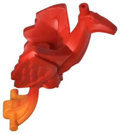 LEGO onderdeel Phoenix with Marbled Orange Tail Feathers Pattern (HP Fawkes) (43744pb01)