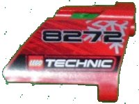 LEGO part Technic, Panel Fairing #22 Large Short, Small Hole, Side A with '8272', Snowflake, and LEGO TECHNIC Logo Pattern (Sticker) - Set 8272 44352pb01