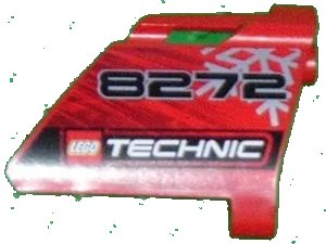 LEGO onderdeel Technic, Panel Fairing #22 Large Short, Small Hole, Side A with '8272', Snowflake, and LEGO TECHNIC Logo Pattern (Sticker) - Set 8272 (44352pb01)