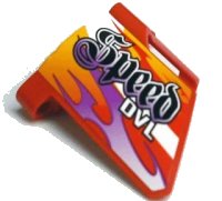 LEGO onderdeel Technic, Panel Fairing #23 Large Short, Small Hole, Side B with 'Speed DVL' Pattern (Sticker) - Set 8136 44353pb10