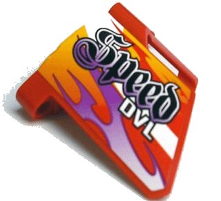 LEGO onderdeel Technic, Panel Fairing #23 Large Short, Small Hole, Side B with 'Speed DVL' Pattern (Sticker) - Set 8136 (44353pb10)