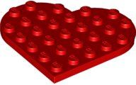 LEGO part Plate, Round 6 x 6 Heart 46342