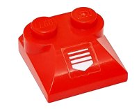 LEGO part Slope, Curved 2 x 2 x 2/3 with 2 Studs and Curved Sides with White Arrow Pattern  (Sticker) - Set 7701 47457pb03