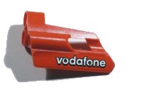 LEGO part Technic, Panel Fairing #24 Small Short, Small Hole, Side B with 'vodafone' Pattern (Sticker) - Set 8674 47712pb06