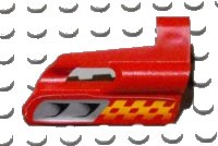 LEGO onderdeel Technic, Panel Fairing #25 Small Short, Small Hole, Side A with Air Vents and Orange Checkered Racing Pattern (Sticker) - Set 8650 47713pb04