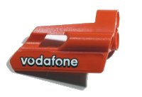 LEGO part Technic, Panel Fairing #25 Small Short, Small Hole, Side A with 'vodafone' Pattern (Sticker) - Set 8674 47713pb06