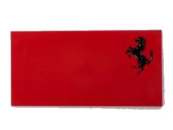 LEGO onderdeel Tile 8 x 16 with Bottom Tubes on Edges with Black Horse Ferrari Logo Pattern Model Left Side (Sticker) - Set 8654 (48288pb12L)