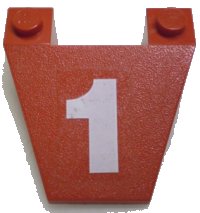 LEGO part Wedge 4 x 4 Taper with White Number 1 Pattern (Sticker) - Set 5540 4858pb08