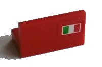 LEGO onderdeel Panel 1 x 2 x 1 with Italian Flag on Red Background Pattern Model Right Side (Sticker) - Set 8654 / 8375 / 8673 4865pb012R