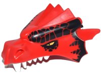 LEGO onderdeel Dragon Head (Castle) Jaw Upper with Large Black Scales and Yellow Eyes Pattern 50108pb03