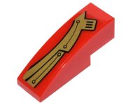 LEGO part Slope, Curved 3 x 1 with Curved Gold Panels with Rivets Pattern Model Left Side (Sticker) - Set 70146 50950pb095l