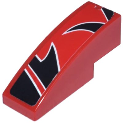 LEGO onderdeel Slope, Curved 3 x 1 with Black Togokahn Pattern, Model Back, Middle Right (Sticker) - Set 8159 (50950pb105R)