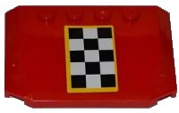 LEGO part Wedge 4 x 6 x 2/3 Triple Curved with Checkered Flag with Yellow Outline Pattern (Sticker) - Set 4643 52031pb038