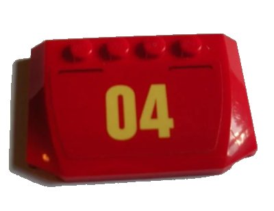LEGO onderdeel Wedge 4 x 6 x 2/3 Triple Curved with '04' Pattern (Sticker) - Set 60214 (52031pb147)