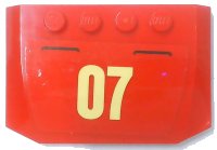LEGO onderdeel Wedge 4 x 6 x 2/3 Triple Curved with Bright Light Yellow '07' Pattern (Sticker) - Set 60216 52031pb190