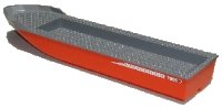 LEGO onderdeel Boat, Hull Unitary 51 x 12 x 6 with Dark Bluish Gray Top with Fire Logo and 7906 Pattern on Both Sides (Stickers) - Set 7906 54100c02pb01