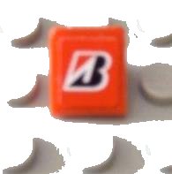 LEGO part Slope 30 1 x 1 x 2/3 with Red and Black Letter B Pattern (Sticker) - Sets 8168 / 8185 (54200pb002)
