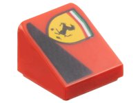 LEGO onderdeel Slope 30 1 x 1 x 2/3 with Ferrari Logo and Black Triangle Pattern Model Right Side 54200pb126R