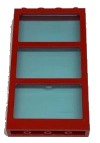 LEGO part Window 1 x 4 x 6 with 3 Panes with Trans-Light Blue Glass (57894 / 57895) 57894c01