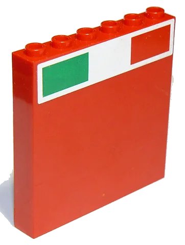 LEGO onderdeel Panel 1 x 6 x 5 with Italian Flag on Top Pattern (Sticker) - Set 75913 (59349pb131)