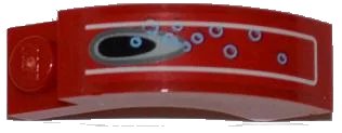 LEGO onderdeel Arch 1 x 3 x 2 Curved Top with Vent Hole and 10 Bubbles Pattern (Sticker) - Set 8077 (6005pb005)