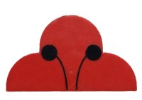LEGO part Slope, Curved 4 x 2 x 2 Triple with Ladybug Antenna Pattern 6216pb01