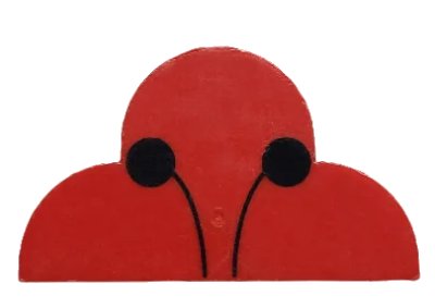 LEGO onderdeel Slope, Curved 4 x 2 x 2 Triple with Ladybug Antenna Pattern (6216pb01)