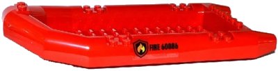 LEGO onderdeel Boat, Rubber Raft, Large with 'FIRE 60086' and Fire Logo Pattern on Both Sides (Stickers) - Set 60086 (62812pb05)