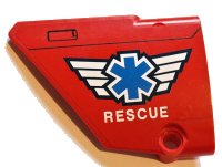 LEGO part Technic, Panel Fairing #13 Large Short Smooth, Side A with EMT Star of Life and 'RESCUE' Pattern (Sticker) - Set 8068 64394pb016