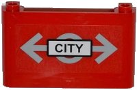 LEGO onderdeel Windscreen 1 x 6 x 3 with Train Logo and 'CITY' Pattern (Sticker) - Set 7937 64453pb005