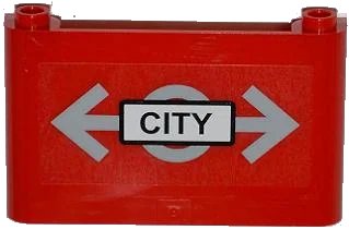 LEGO onderdeel Windscreen 1 x 6 x 3 with Train Logo and 'CITY' Pattern (Sticker) - Set 7937 (64453pb005)