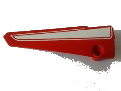 LEGO onderdeel Technic, Panel Fairing # 5 Long Smooth, Side A with White Wide Stripe Pattern (Sticker) - Set 8258 (64681pb022)