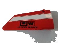 LEGO part Technic, Panel Fairing #18 Large Smooth, Side B with White Stripe and 'UW LIFTING SERVICE' Pattern (Sticker) - Set 8258 64682pb014