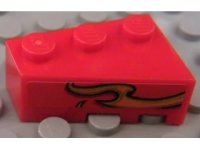LEGO onderdeel Wedge 3 x 2 Left with Orange Flame Pattern Model Right Side (Sticker) - Set 8484 6565pb13
