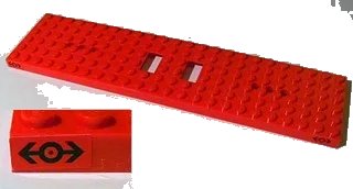 LEGO onderdeel Train Base 6 x 24 with 3 Round Holes Each End with Black Train Logo Pattern at Each End on Both Sides (Stickers) - Set 2126 (6584apb06)