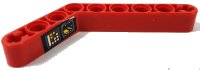 LEGO part Technic, Liftarm, Modified Bent Thick 1 x 9 (6 - 4) with Black Gauge and Red, Yellow, and White Buttons Pattern Model Left Side (Sticker) - Set 8443 6629pb031L