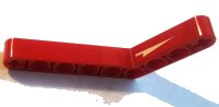 LEGO part Technic, Liftarm, Modified Bent Thick 1 x 9 (6 - 4) with White Arrow Pattern Model Right Side (Sticker) - Set 42089 6629pb034R